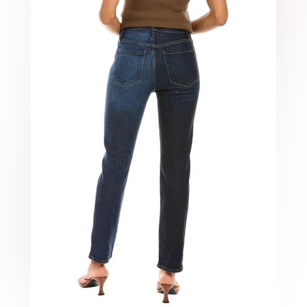 FRAME Blue Le Sylvie Slender Indigo Combo Straight Jean 25 - Picture 3 of 12